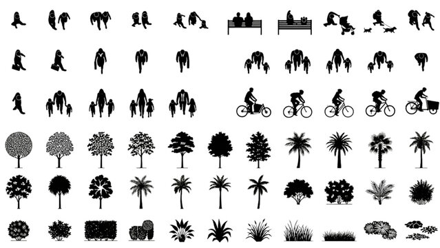 Master Plan Landscape and Entourage CAD Blocks Mega Bundle with Trees and Figures