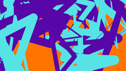 Graffiti art, abstract shapes, purple blue cyan, vibrant street art, colorful background © Zia Ur Rehman