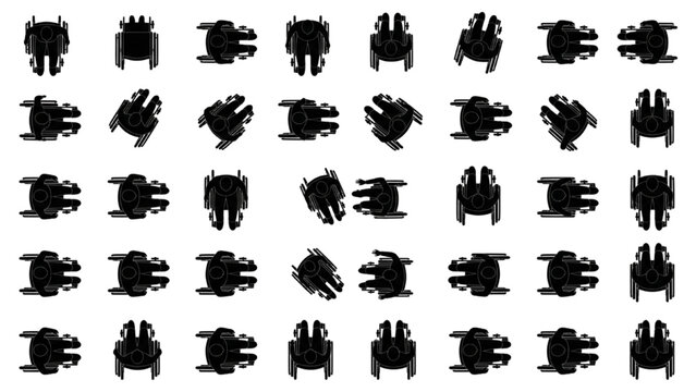 Handicap Wheelchair Top View CAD Blocks Vector Pack for Accessible Space Planning