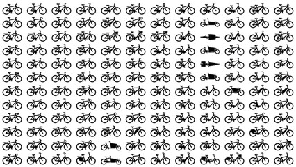 Obraz premium Urban Site Plan Bicycle Symbols Vector Pack with Top View Road and Mountain Bike CAD Blocks