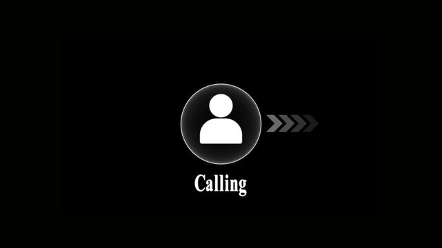 Outgoing phone call icon with expanding signal waves, smooth pulse effect, minimalist vector motion graphics, transparent background, seamless loop, isolated element, 4K.