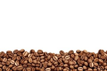 Obraz premium Coffee beans backgrounds white background copy space.
