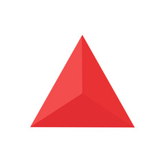 Fototapeta premium Red flat triangle vector icon