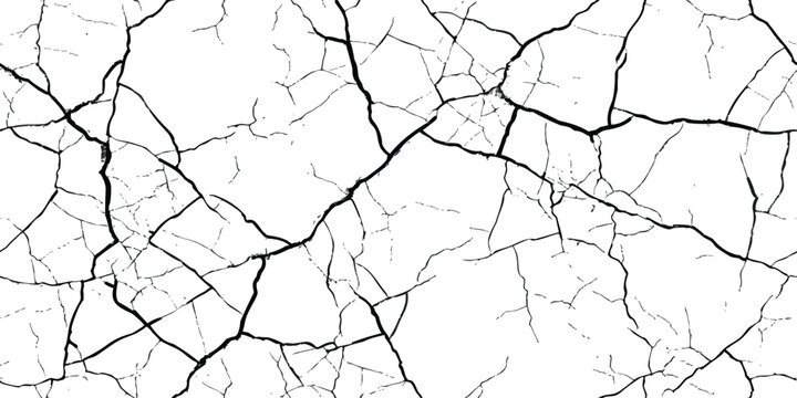 Black cracks pattern on a flat surface texture