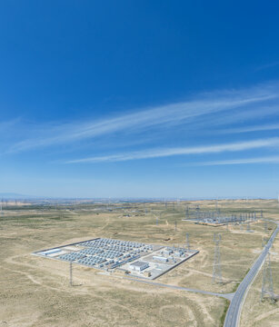 Aerial View of a Utility-Scale Battery Energy Storage Power Station