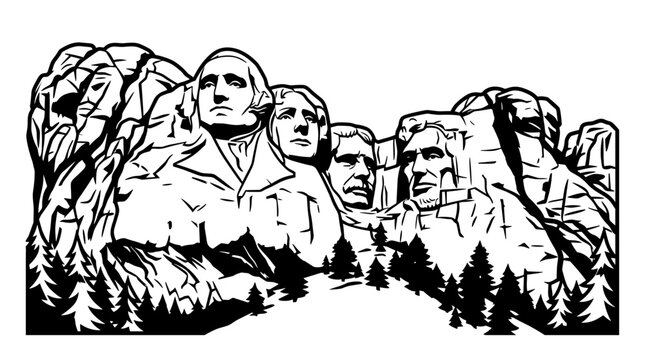 Mount Rushmore Presidential Monument Sculpture.