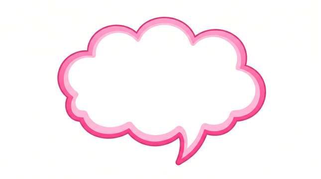Pink speech bubble on white background