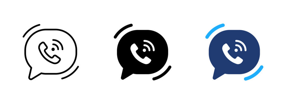 Call message icon. Phone communication symbol. Calling bubble sign. Simple pictogram for voice call, phone contact, online calling, callback and communication interface design.