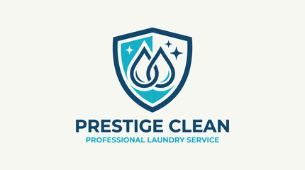 Fototapeta premium Dynamic shield emblem representing pristine cleaning excellence and protective care for a distinguished textile service