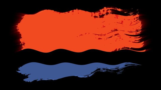 Waving torn Chagos Islands flag grunge brush burn light leaks, transparent background alpha channel loop full HD