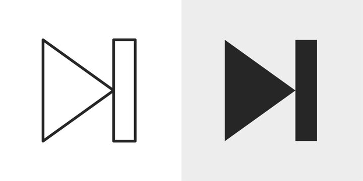 Skip Next Icon represents forward navigation, media playback, and content control.