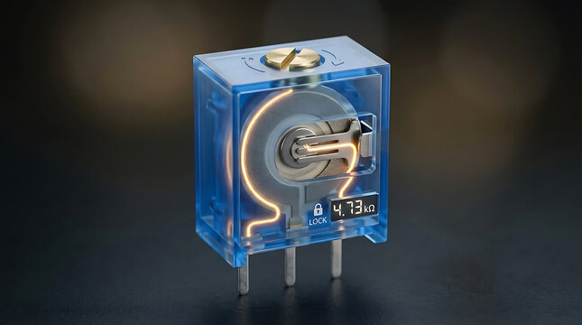 Premium 3D Trimmer Potentiometer Cutaway Scientific Visualization Precision Calibration Commercial