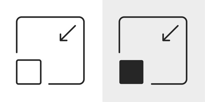 Minimize Icon represents window reduction, interface control, and workspace management.