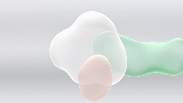 ?Colorful abstract shapes floating gracefully in minimalist background animation