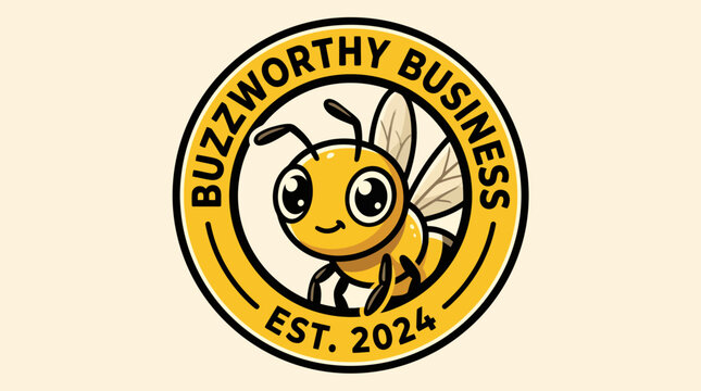 Cute Bee Logo Design for Buzzworthy Business.