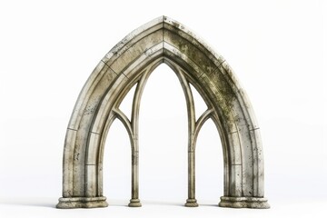 Naklejka premium Trefoil arch architecture white background spirituality.
