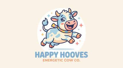 Fototapeta premium Cute Happy Hooves Cartoon Unicorn Character for Childrens Design.