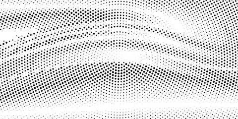 Black on white faded halftone texture.  Sparse dotwork gradient. Halftone vector background. Monochrome halftone overlay for vintage cartoon effect. Perforated retro card. Abstract dotwork surface © wahyu