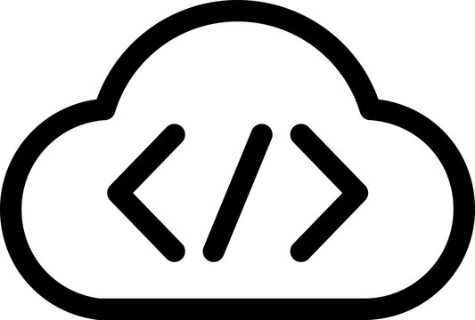 Cloud Coding Programming Software Developer Bracket Line Vector Icon
