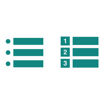 Organized data presentation featuring a bulleted list and a numbered sequence for structured information and planning