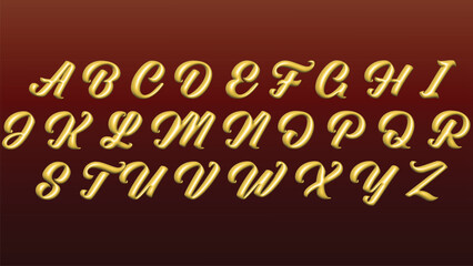 The artistic rendering showcases golden alphabet letters on a gradient background © elfatih