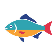 Fototapeta premium Flat design icon of a colorful fish