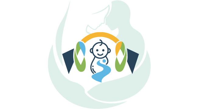 Baby listening to music logo for prenatal development