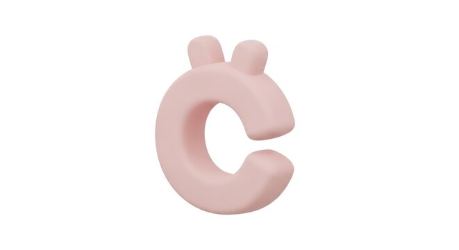 Pink baby teether toy rabbit.