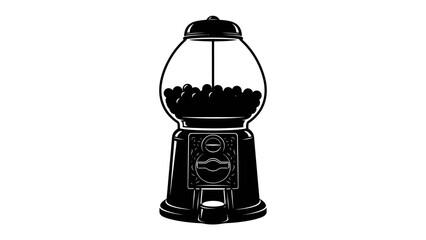 Vintage Gumball Machine: A classic gumball machine filled with colorful candies stands as a nostalgic symbol of childhood joy and simple pleasures. © mojahedh