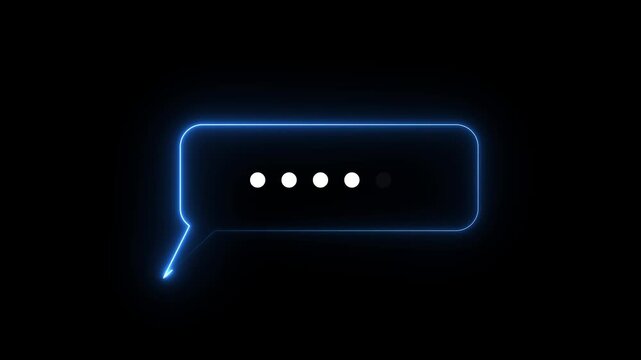 Representing text or communication concept ,animation Chatting or messaging ,Animated neon Glowing neon icon and message box animation. Neon email box icon animation Motion graphic of concept 4k video