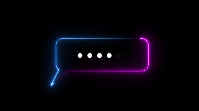 Representing text or communication concept ,animation Chatting or messaging ,Animated neon Glowing neon icon and message box animation. Neon email box icon animation Motion graphic of concept 4k video