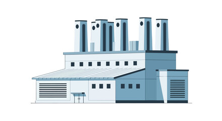 Fototapeta premium Industrial factory building with chimneys and ventilation.