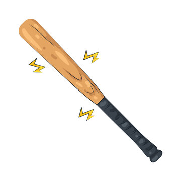 Illustration of Wooden Baseball Bat
