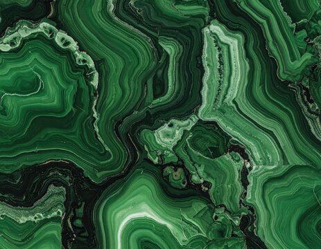 Vivid green mineral with intricate swirling banded patterns