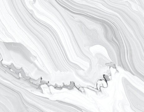 Swirling patterns of light gray and white emulate marble or flowing liquid