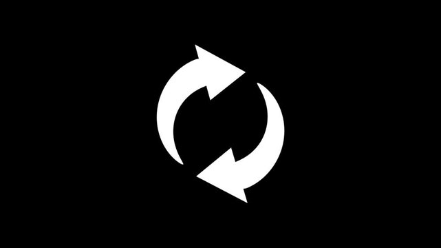 Video animation green arrow rotation icon load. video animation icon loading green arrows rotating in a circular shape. On a transparent background with zero alpha channel