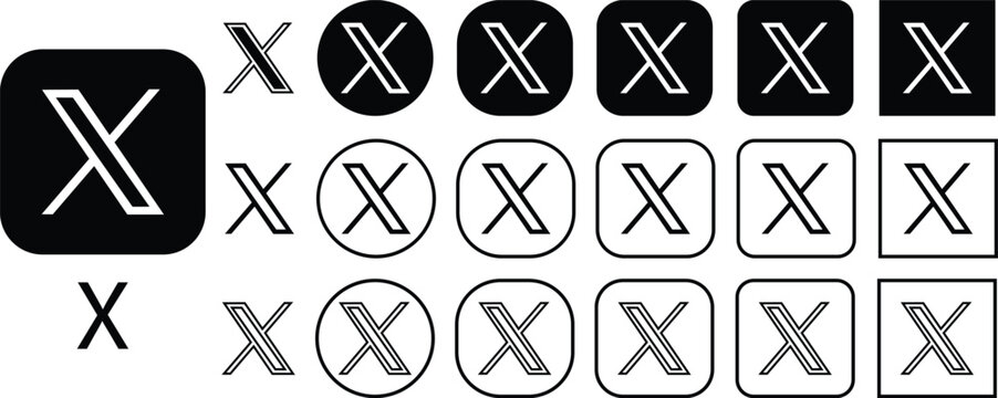 X app logo Twitter editorial icon in flat line set. X new Social Media Platform logo Vector for apps or website Twitter changed the application with X. Twitter