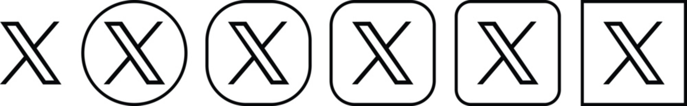 X app logo Twitter editorial icon in line set. X new Social Media Platform logo Vector for apps or website Twitter changed the application with X. Twitter