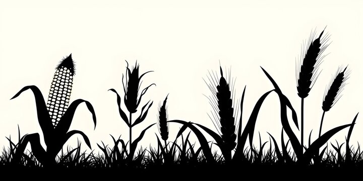 grass silhouette vector illustration
