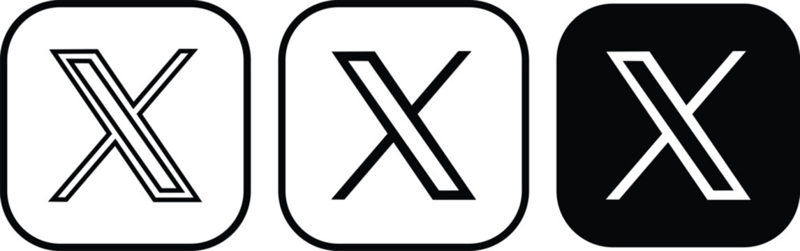 X app logo Twitter editorial icon in flat line set. X new Social Media Platform logo Vector for apps or website Twitter changed the application with X. Twitter