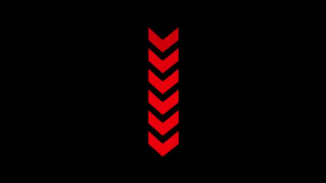 Neon red abstract down business arow 4k animation.