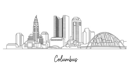 Obraz premium Columbus Ohio Skyline Outline Illustration