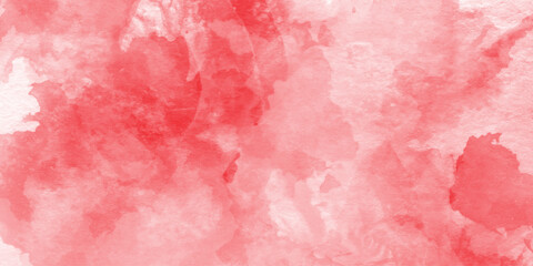 Fototapeta premium abstract red watercolor painted paper texture background, red watercolor paint stroke with soft bleeding edges isolated on a solid black background.