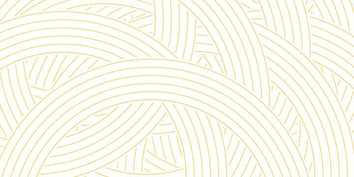 Yellow instant noodle, pasta and spaghetti texture with geometric wavy lines. Ramen, pasta vector pattern. Background abstract food illustration