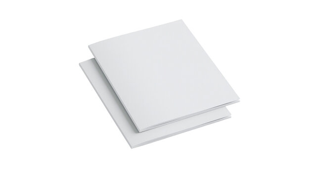 Two blank white paper notebooks stacked