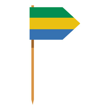 Gabon flag with pole