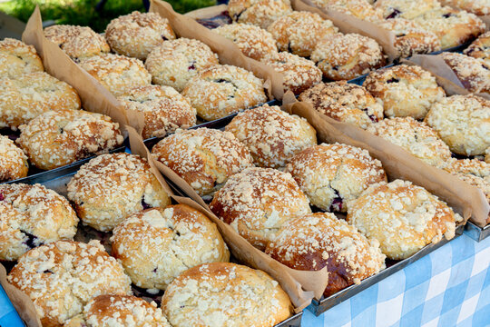 Traditional Polish sweet buns typically filled with wild blueberries