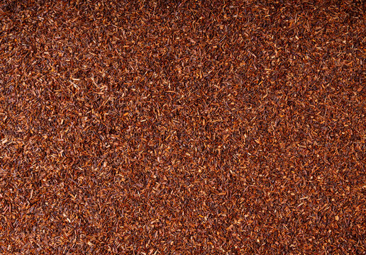 Rooibos tea leaves pattern closeup