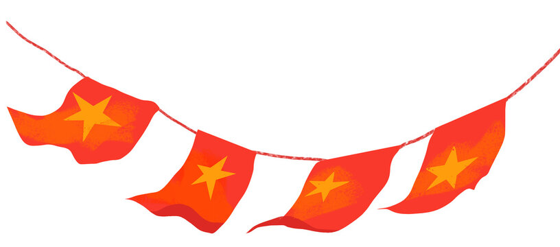 Illustration of the Vietnamese flag string.