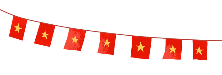 Obraz premium Illustration of a ribbon with the Vietnamese flag.
